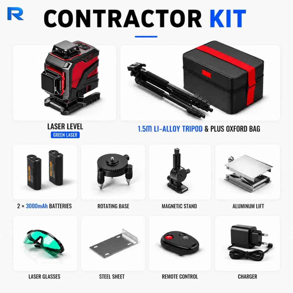 Grid laser level contractor kit