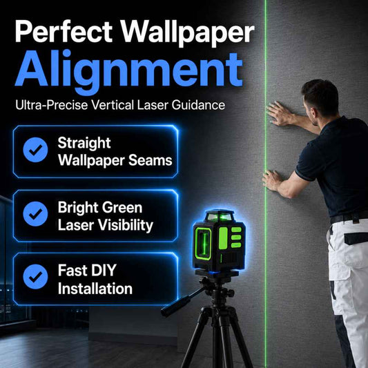 Perfect alignement with the Laser level for wallpapering