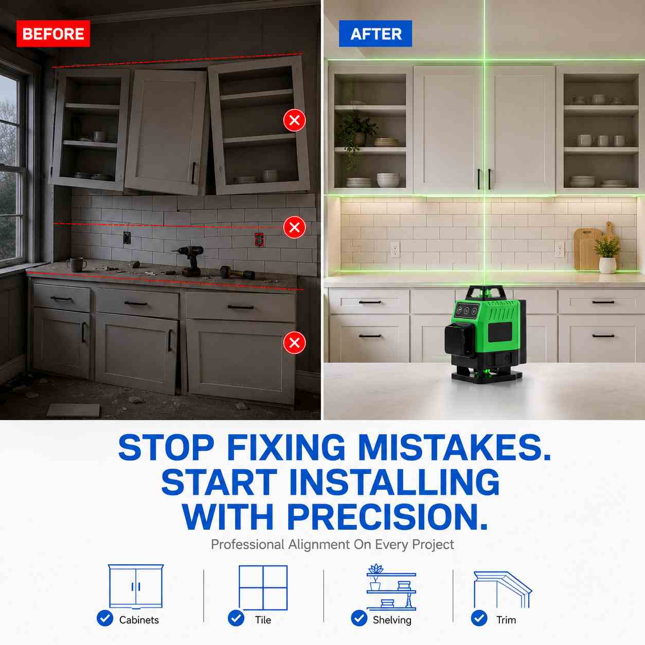 3x360 laser level before after infographic 