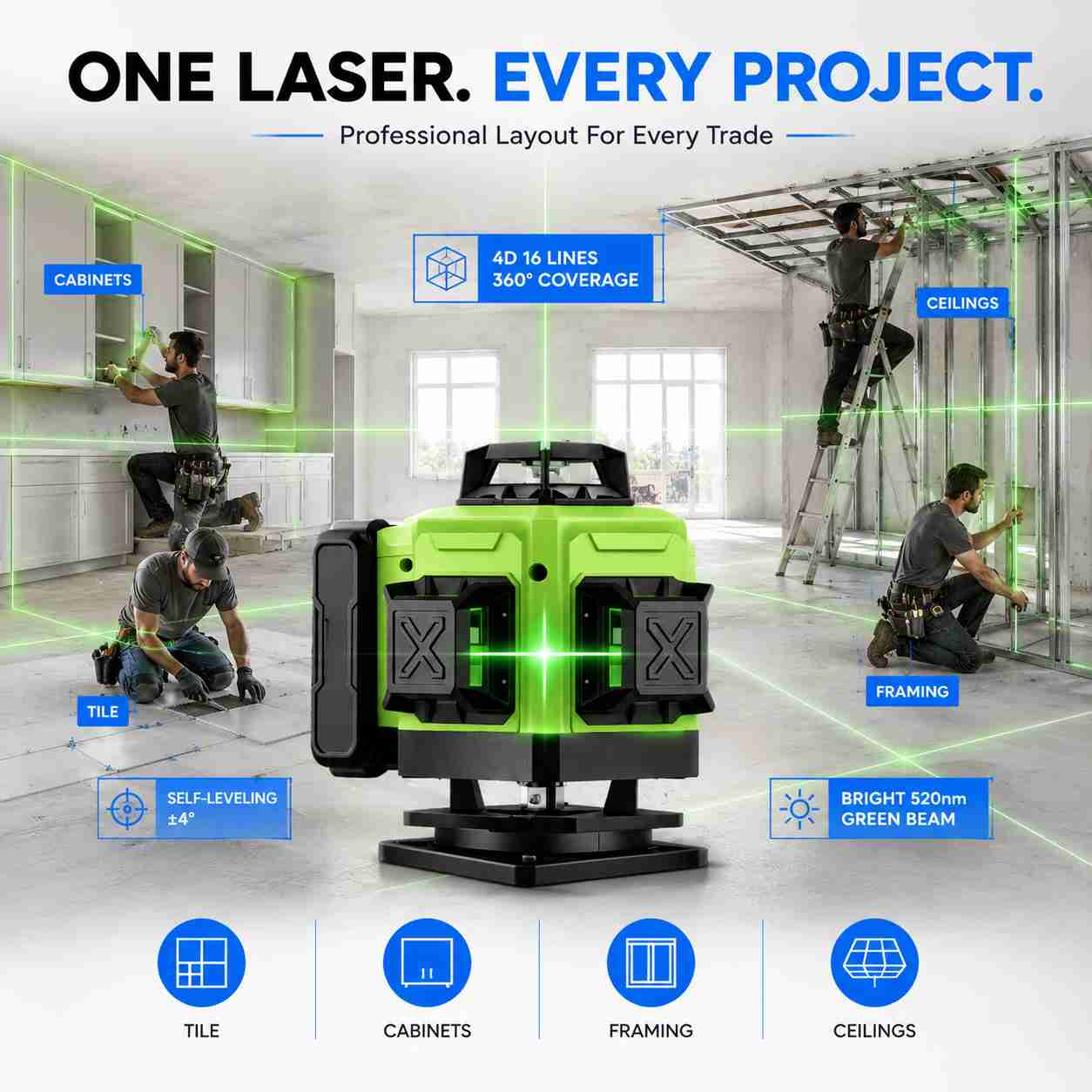 4d Laser Level one laser 