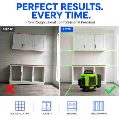 Green beam laser level before_after 