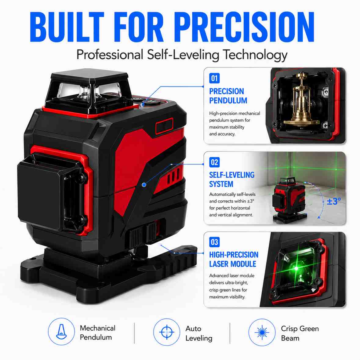 Grid laser level built for precision 