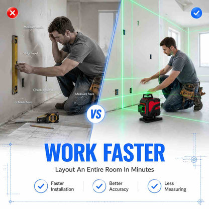 Grid laser level work faster  