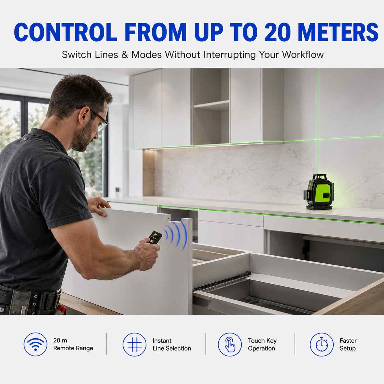  Professional Laser Level HIGH-VISIBILITY GREEN