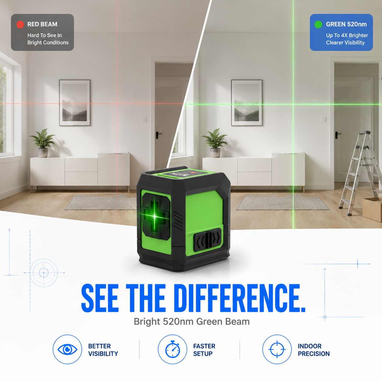 Vertical laser level see the difference 