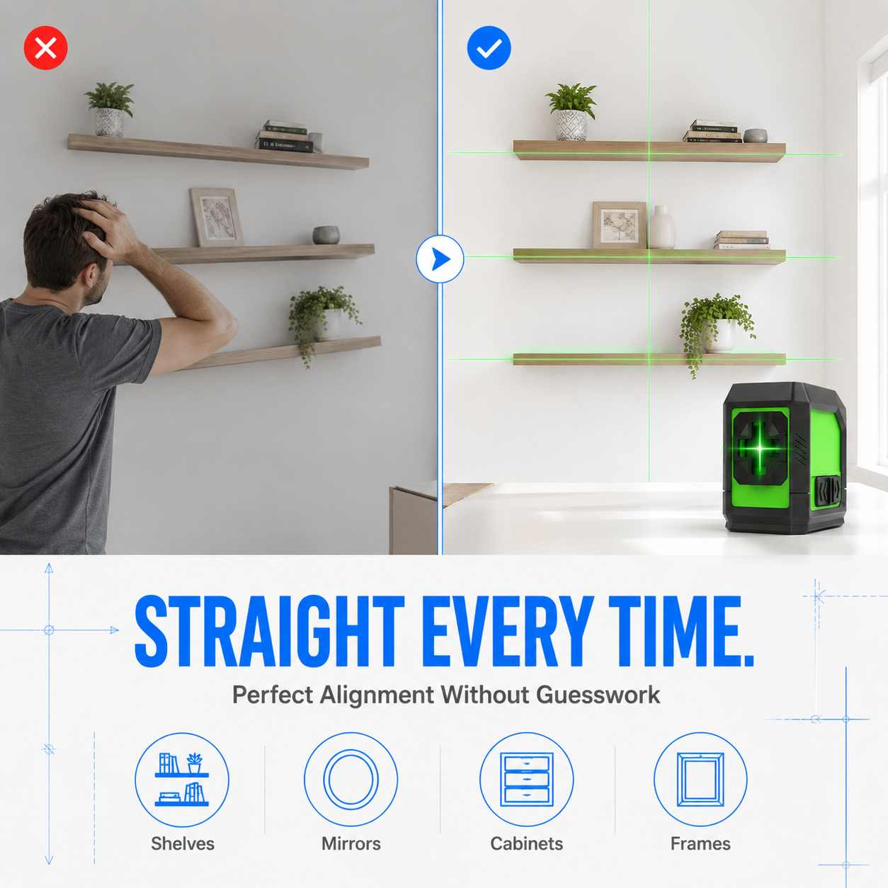 Vertical laser level straight every time 