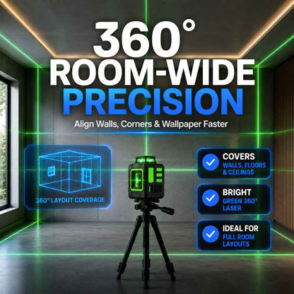 360 degrees of the Laser level for wallpapering