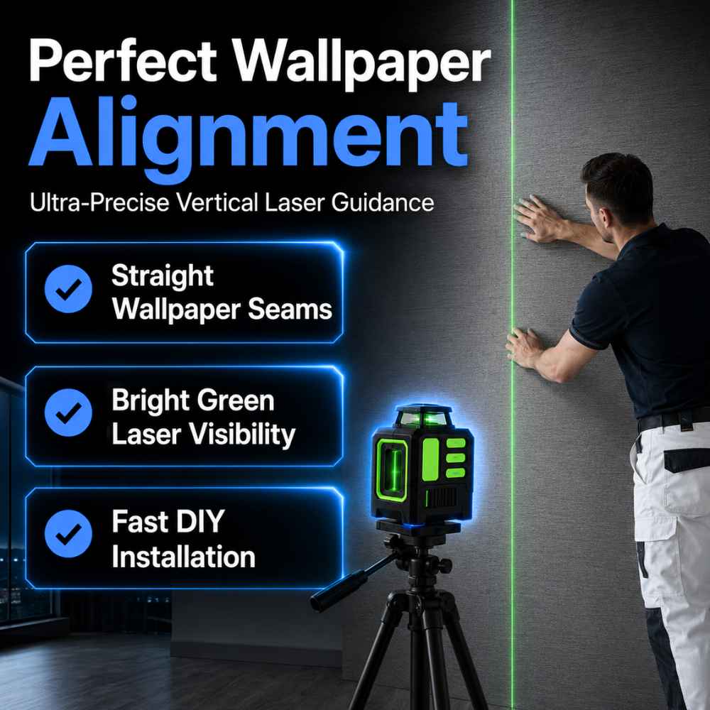 Perfect alignement with the Laser level for wallpapering