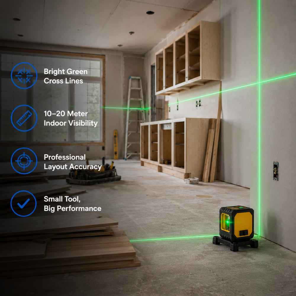 Green cross line on the CompactBeam Laser level compact 