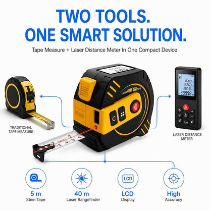 laser tape measure 2 in 1 laser distance meter