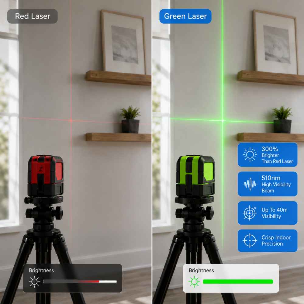 Visibility of the Cross-Line Magnetic laser level