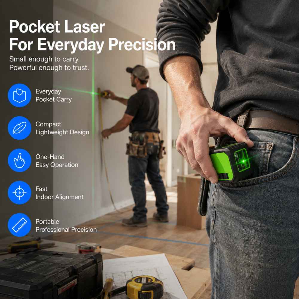 Pocket laser level with easy precision